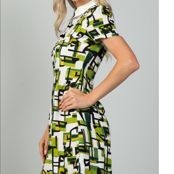 ✨Lined & beautiful midi dress. Fresh Geo print - Picture 2 of 10